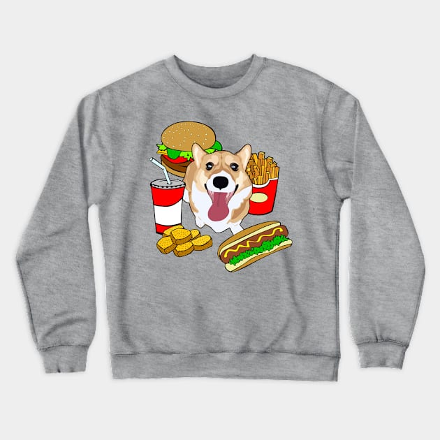 Fast Food Corgi Crewneck Sweatshirt by MaplewoodMerch